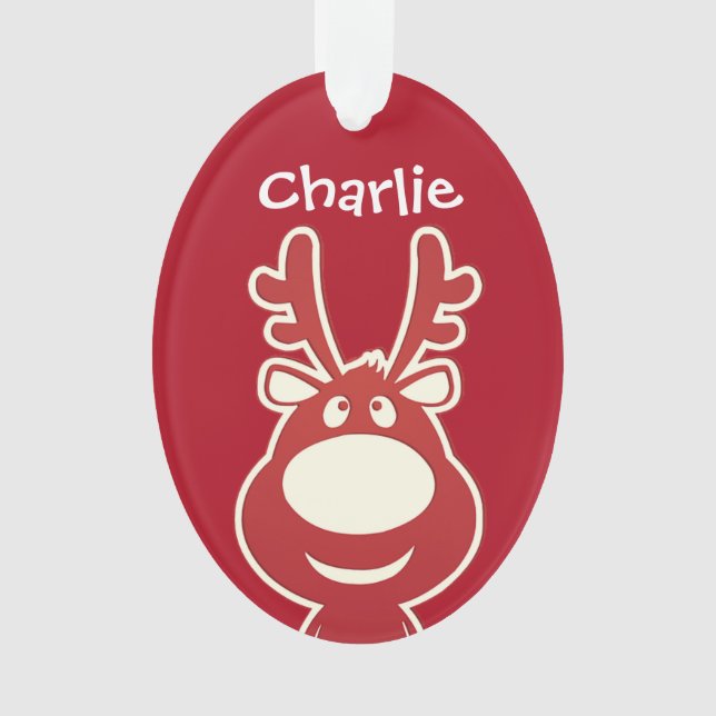 Cartoon Rudolph Ornament (Front)