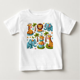 Cartoon Safari Animals Baby T-shirt