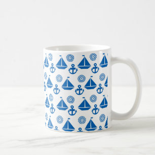 Cartoon Sail Boat Pattern Coffee Mug