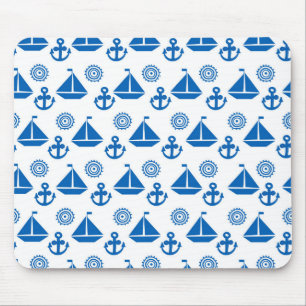 Cartoon Sail Boat Pattern Mouse Pad