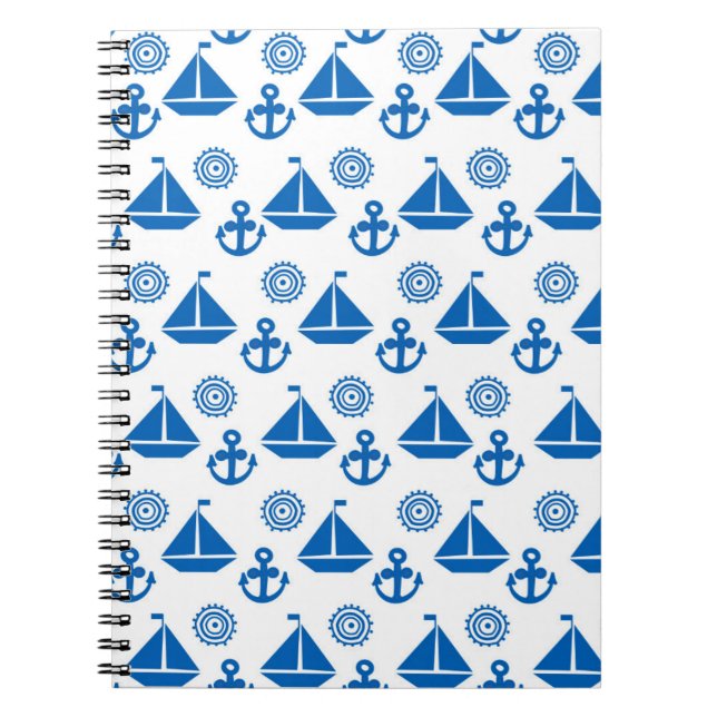 Cartoon Sail Boat Pattern Notebook (Front)