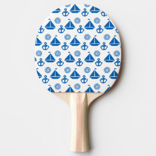 Cartoon Sail Boat Pattern Ping Pong Paddle