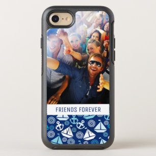 Cartoon Sailboats Pattern   Your Photo & Text OtterBox Symmetry iPhone 8/7 Case