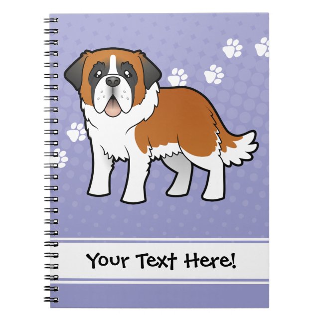 Cartoon Saint Bernard Notebook (Front)