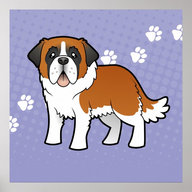 Cartoon Saint Bernard Poster (Front)