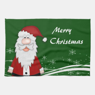Cartoon Santa Christmas Kitchen Towel