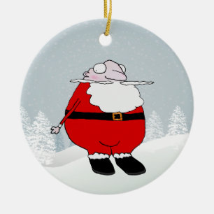 Cartoon Santa Claus Ceramic Ornament