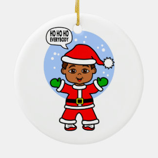 Cartoon Santa Claus Cute Toddler Image Ceramic Ornament