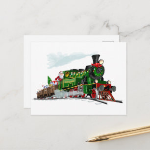 Cartoon Santa express Postcard