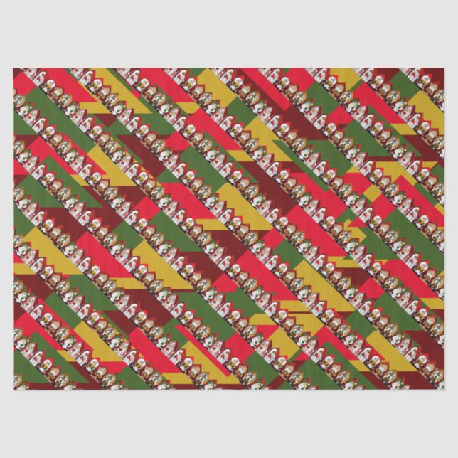 Cartoon Santas Christmas Tissue Paper (Front)