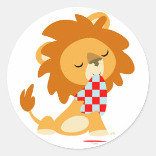 Cartoon Satiated Lion sticker