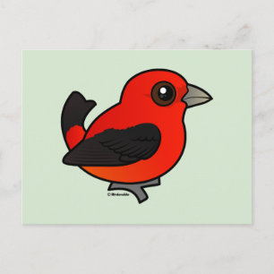 Cartoon Scarlet Tanager Postcard
