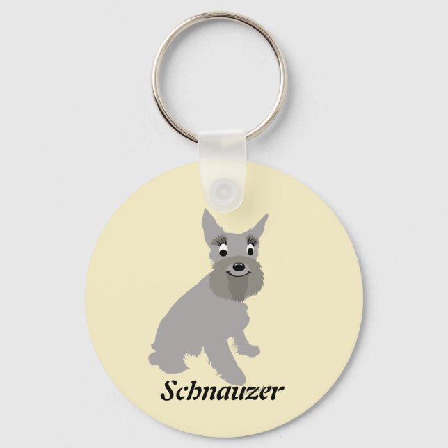 Cartoon Schnauzer Keychain (Front)