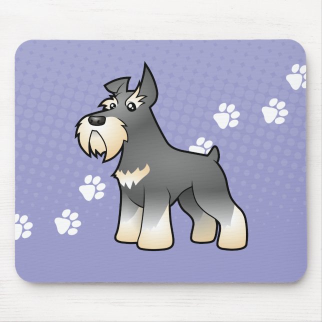 Cartoon Schnauzer Mouse Pad (Front)
