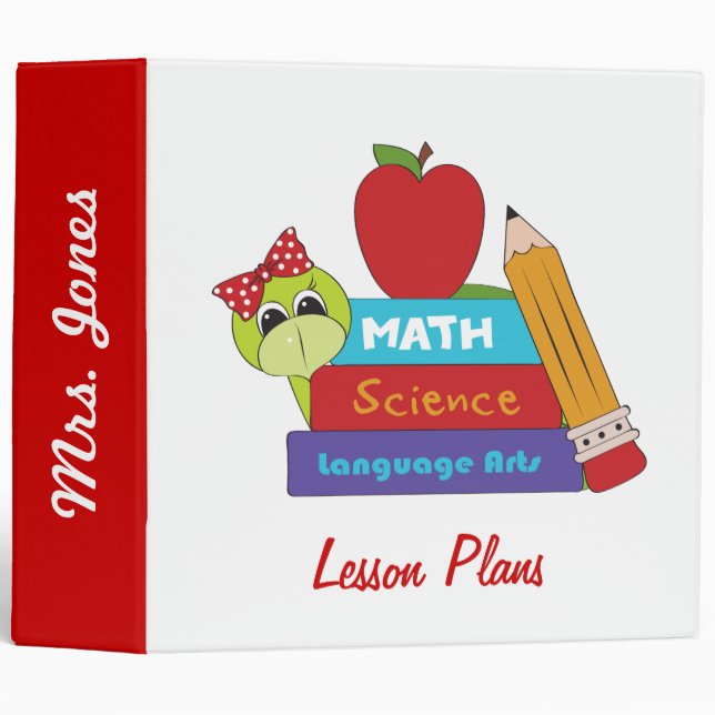 Cartoon School Books School Binder (Front/Spine)