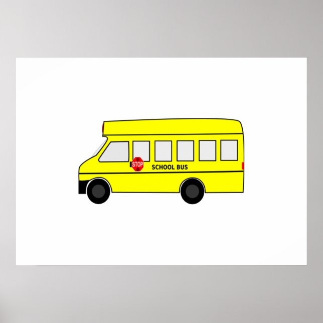 Cartoon School Bus Poster (Front)