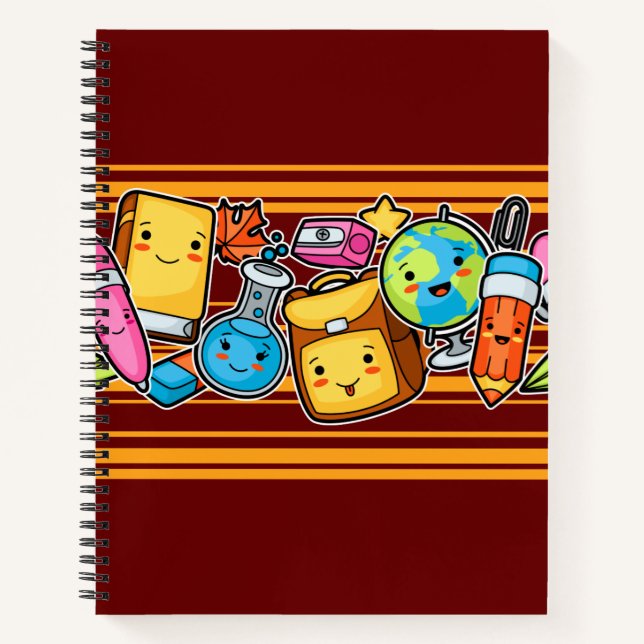 Cartoon School Icons Notebook (Front)