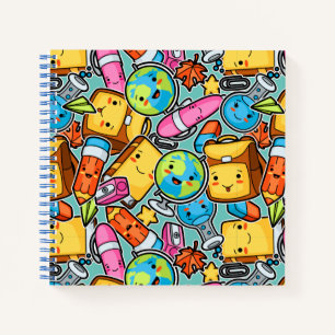 Cartoon School Pattern Notebook