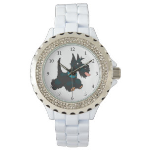 Cartoon scottish terrier watch