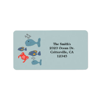 Cartoon Sea Life Label