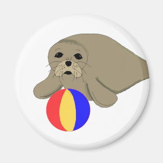 Cartoon Sea Lion Beach Ball Magnet