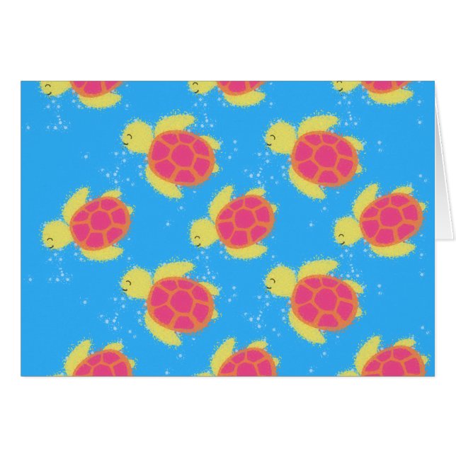 Cartoon Sea Turtle Pattern (Front Horizontal)
