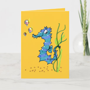 Cartoon Seahorse Cute Card