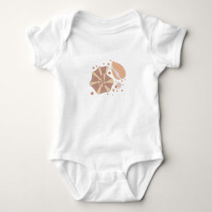 Cartoon seashell with doodle ornament baby bodysuit