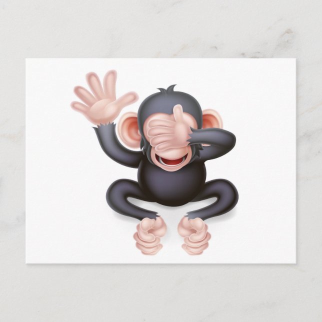 Cartoon See No Evil Monkey Postcard (Front)