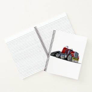 Cartoon semi truck notebook