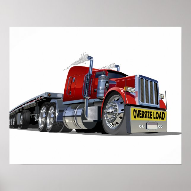 Cartoon semi truck poster (Front)