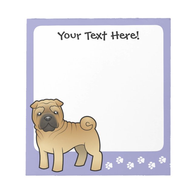Cartoon Shar Pei Notepad (Front)