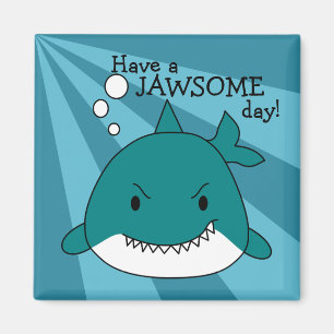 Cartoon Shark Jawsome Day Magnet