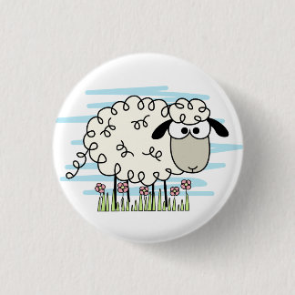 Cartoon Sheep  1 Inch Round Button