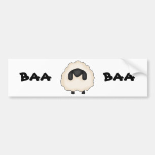 CARTOON SHEEP BUMPER STICKER