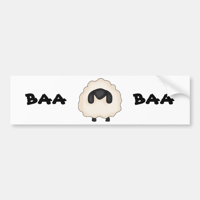 CARTOON SHEEP BUMPER STICKER (Front)