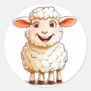 Cartoon Sheep Classic Round Sticker