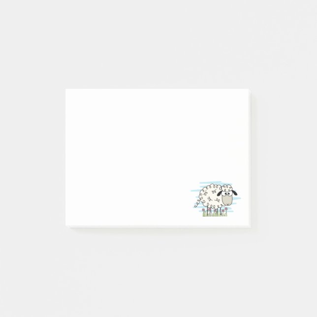 Cartoon Sheep Post-it Notes (Front)