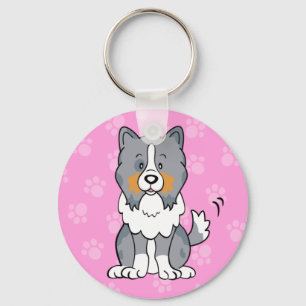 Cartoon Sheltie Keychain