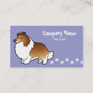 Cartoon Shetland Sheepdog / Collie Business Card