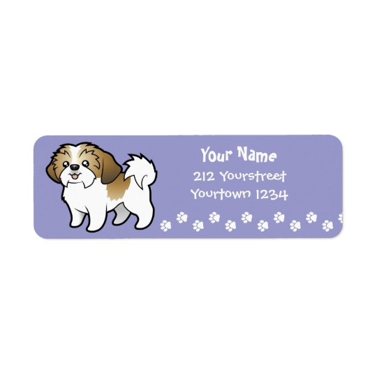 Cartoon Shih Tzu (puppy cut) Return Address Label