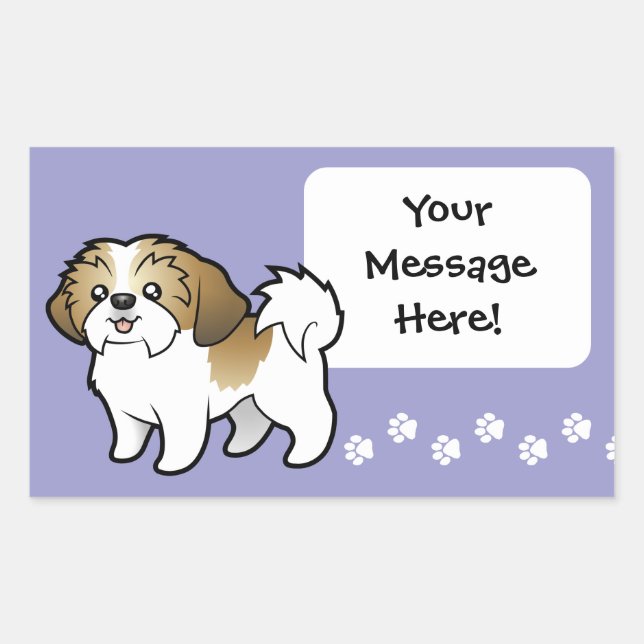 Cartoon Shih Tzu (puppy cut) Sticker (Front)