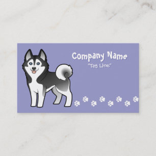 Cartoon Siberian Husky / Alaskan Malamute Business Card