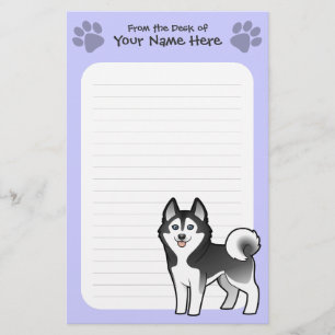 Cartoon Siberian Husky / Alaskan Malamute Stationery