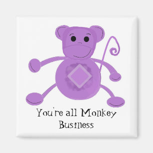 Cartoon Silly Purple Monkey Magnet