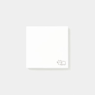 Cartoon Simple Cat Line Drawing Post-it Notes