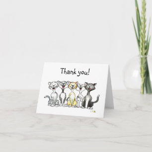 Cartoon singing cats thank you card