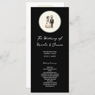 Cartoon Skeleton Bride + Groom Mariage Menu