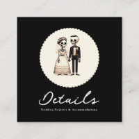 Cartoon Skeleton Bride + Groom Wedding Details