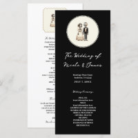 Cartoon Skeleton Bride + Groom Wedding Menu